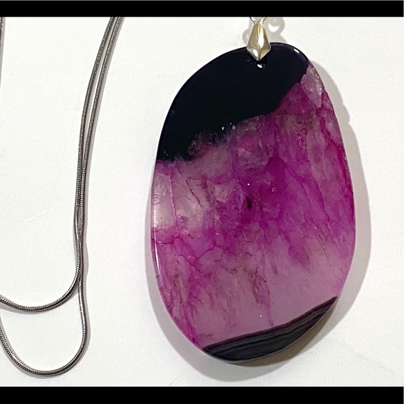🐠Agate pendant on stainless steel chain - Picture 5 of 7